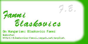 fanni blaskovics business card